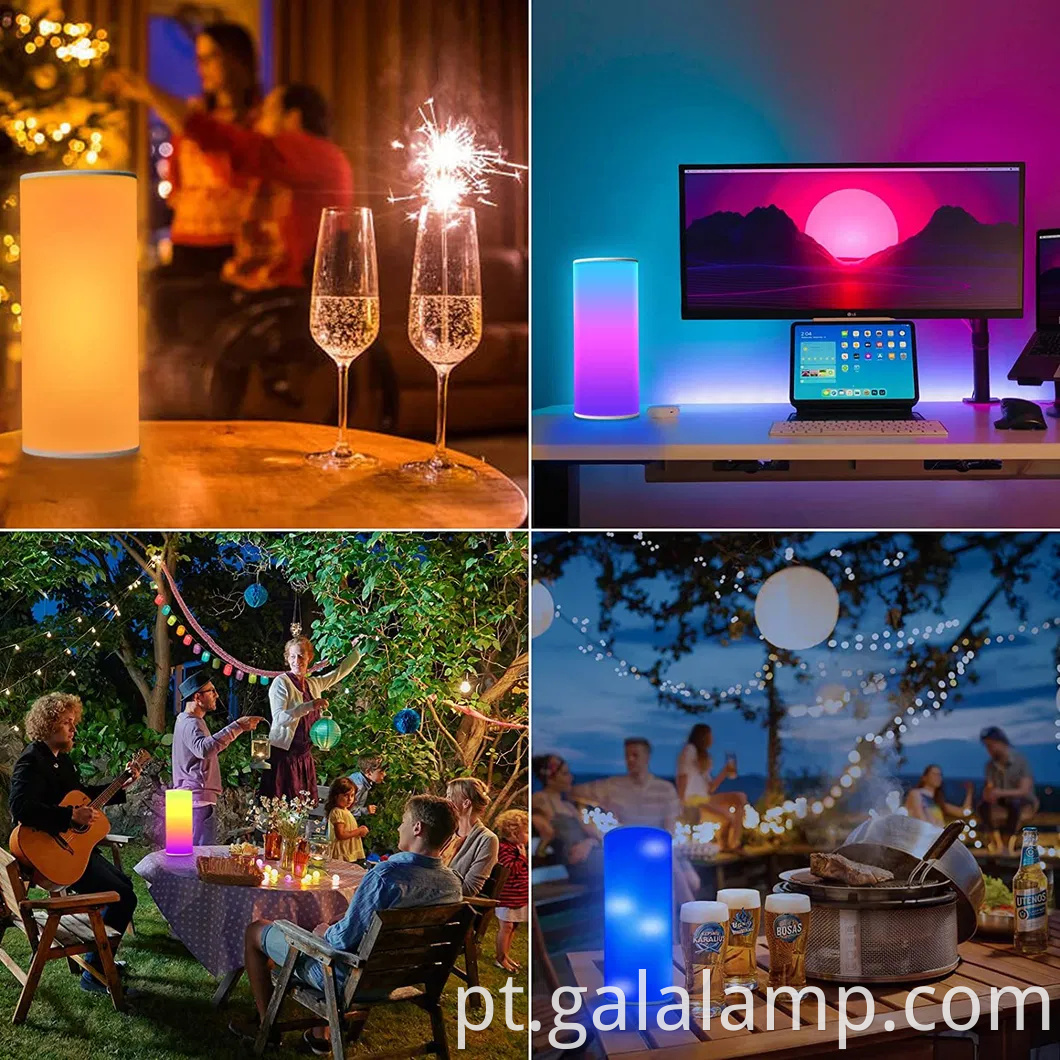 Lâmpada noturna de toque mágico colorido para ambiente de quarto